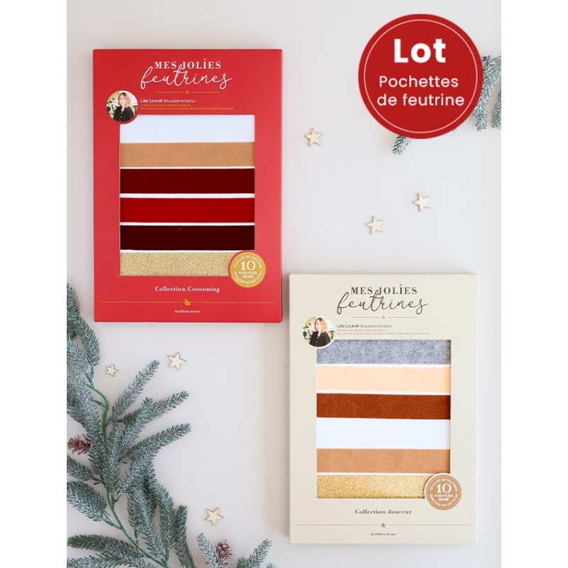 Lot de pochettes de feutrine – Tradi & Crème Lot COFFRETS