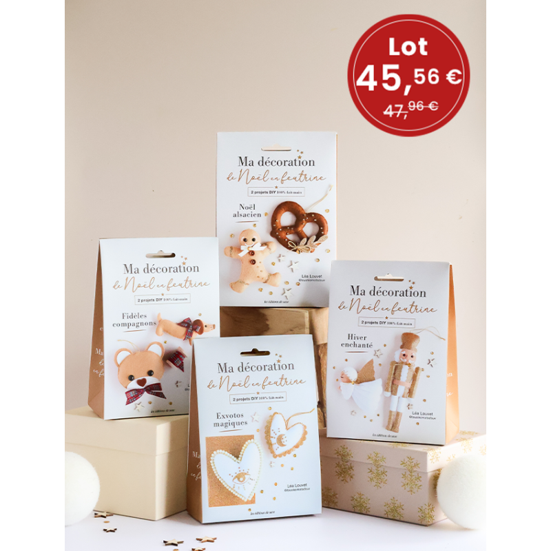 Lot Feutrine Noël – 8 décorations DIY magiques signées Léa Louvet Lot COFFRETS