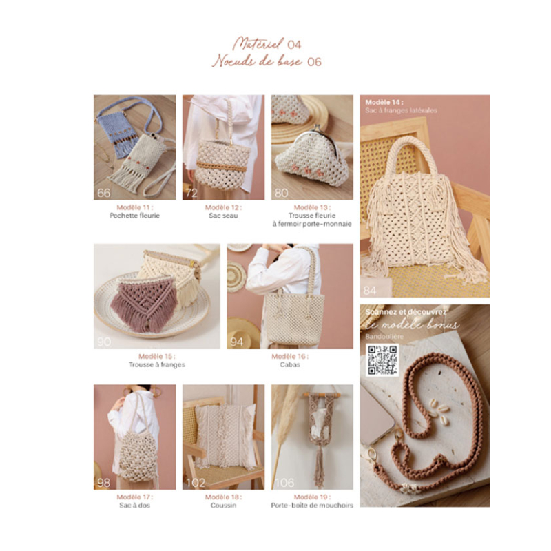 20 sacs & accessoires en macramé Livre DIY