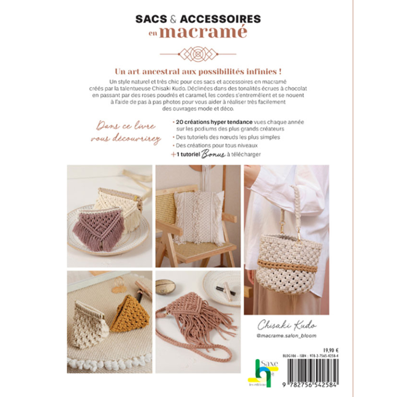 20 sacs & accessoires en macramé Livre DIY