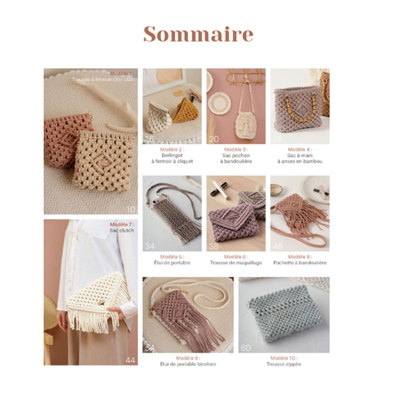 20 sacs & accessoires en macramé Livre DIY