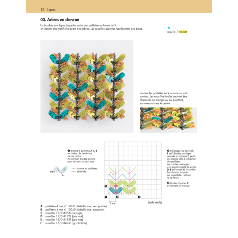 Broderie d'art en perles et paillettes Livre Broderie
