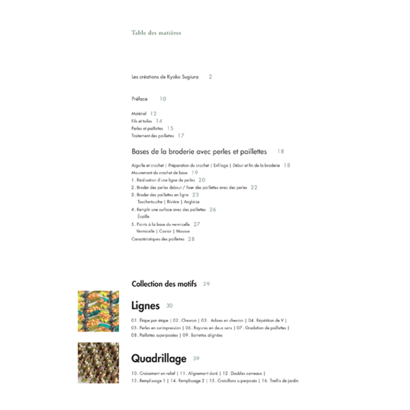 Broderie d'art en perles et paillettes Livre Broderie