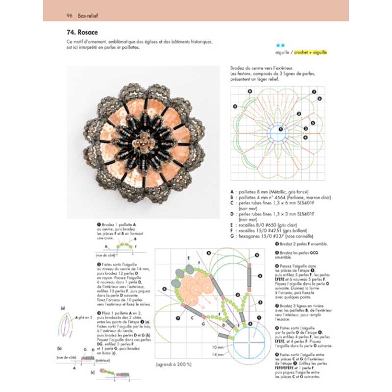 Broderie d'art en perles et paillettes Livre Broderie