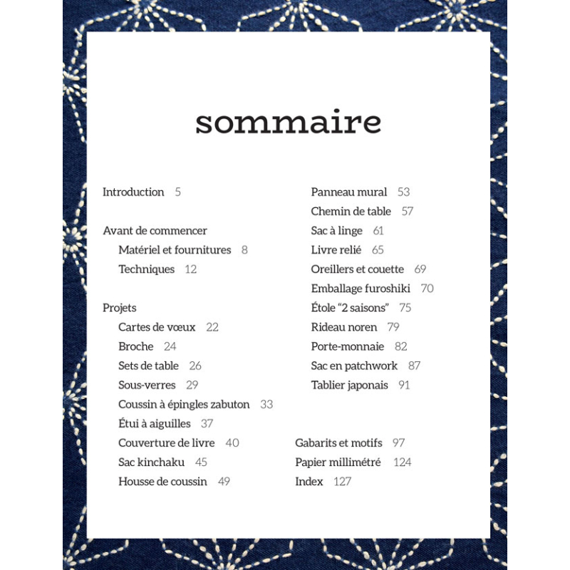 Accessoires & déco en sashiko Nouvelle édition Livre Broderie
