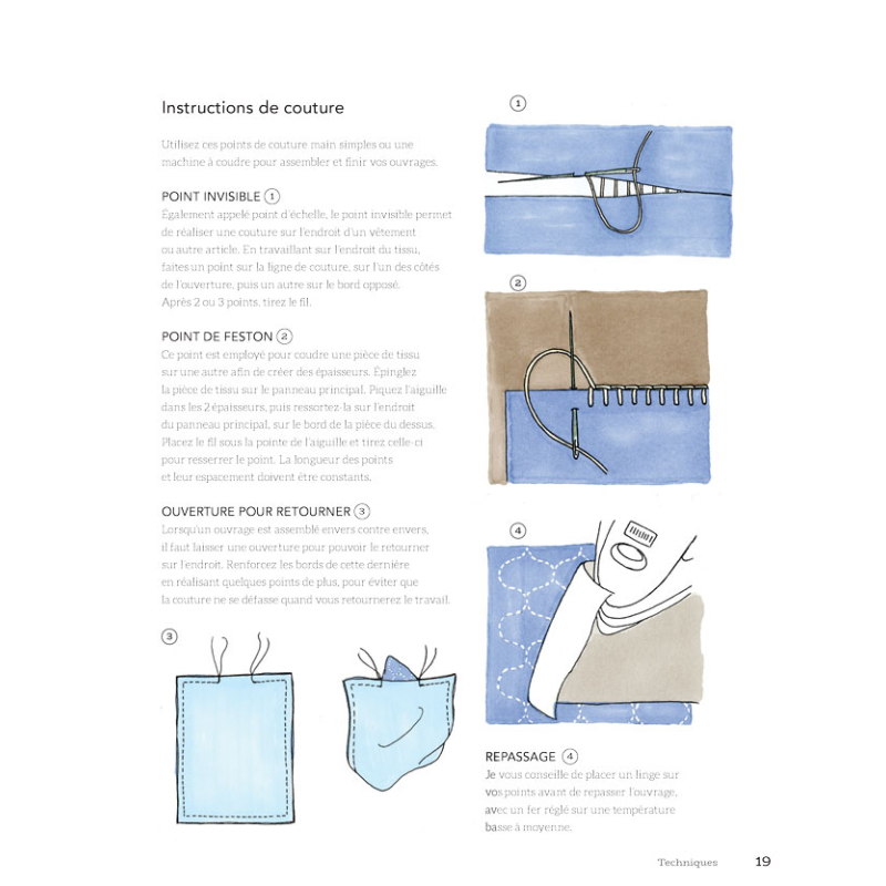 Accessoires & déco en sashiko Nouvelle édition Livre Broderie