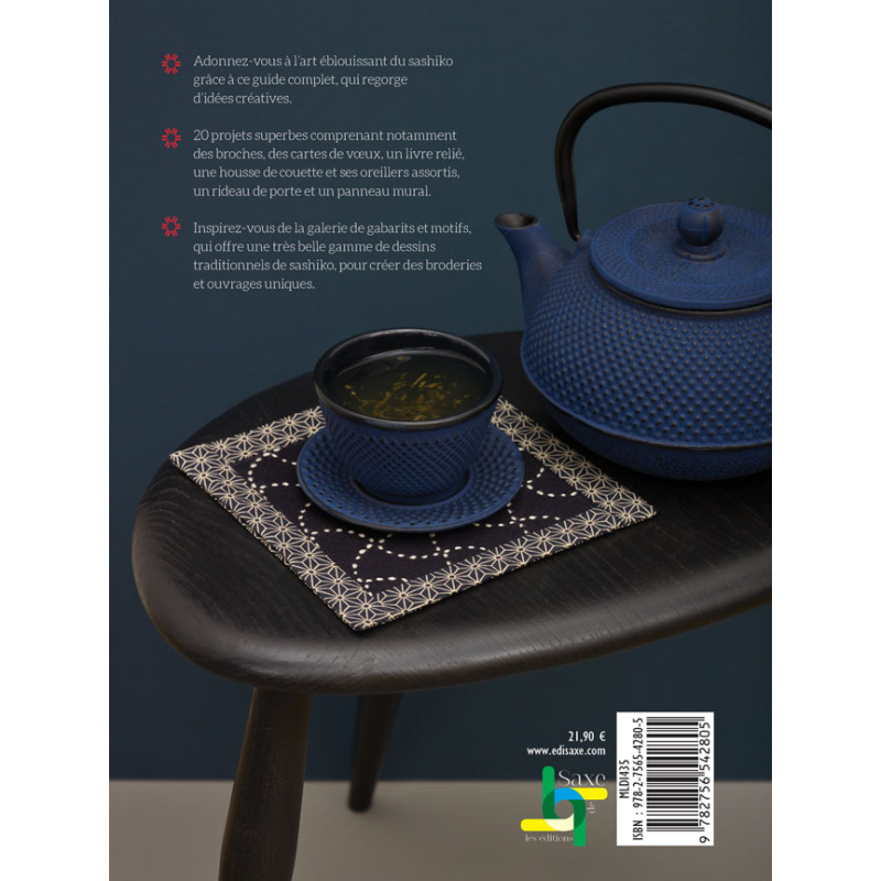Accessoires & déco en sashiko Nouvelle édition Livre Broderie