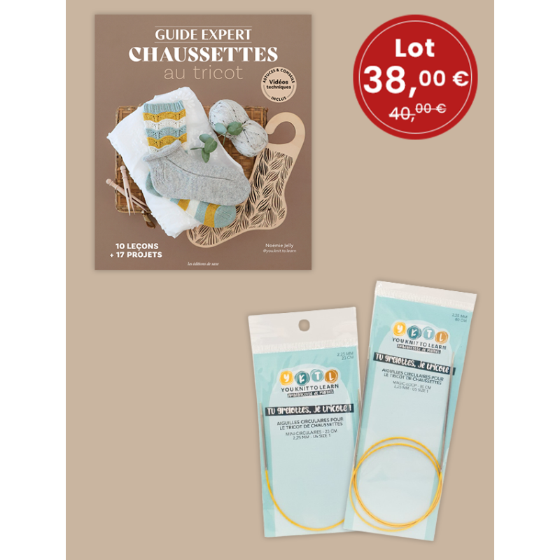 Lot Livre Guide expert au tricot + aiguilles circulaires adaptées Lot COFFRETS