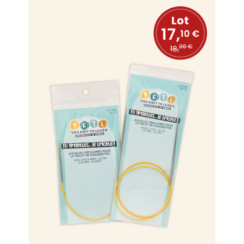 Lot Aiguilles Circulaires – 80 cm & 23 cm Lot, Fournitures COFFRETS