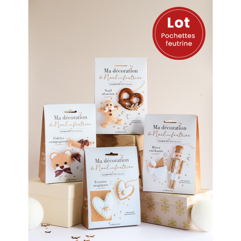 Lot Feutrine Noël – 8 décorations DIY magiques signées Léa Louvet Lot COFFRETS