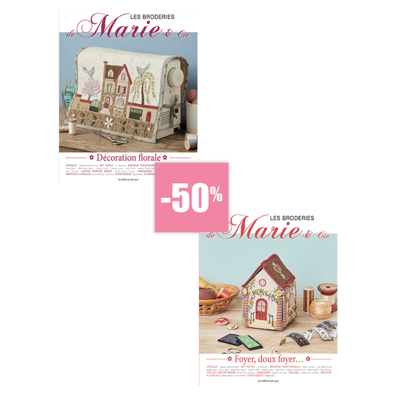 2 livres Les Broderies de Marie – Maison douce & déco florale Lot Broderie