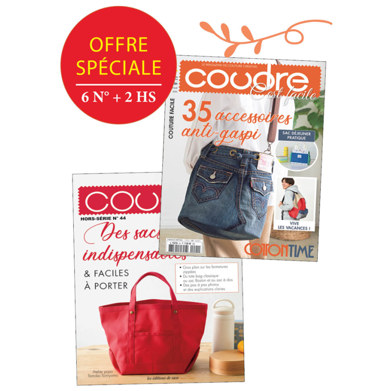 Abonnement 1 an – Coudre c’est facile + 2 hors-séries Abonnement Couture