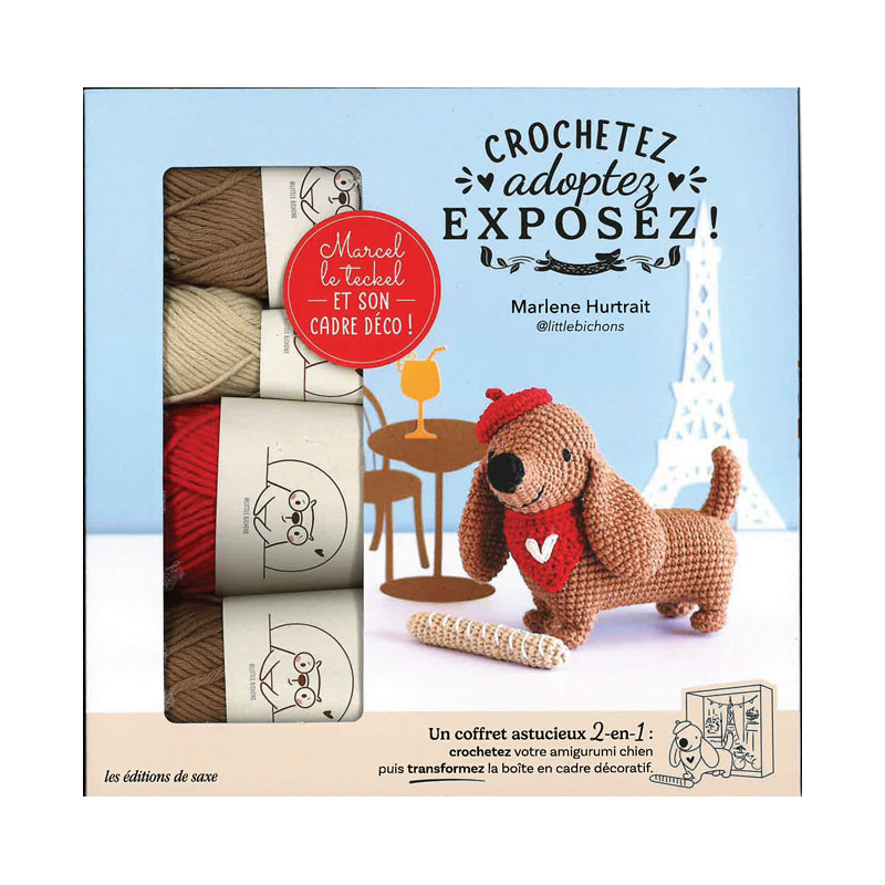 Coffret Marcel le teckel au crochet Livre Crochet