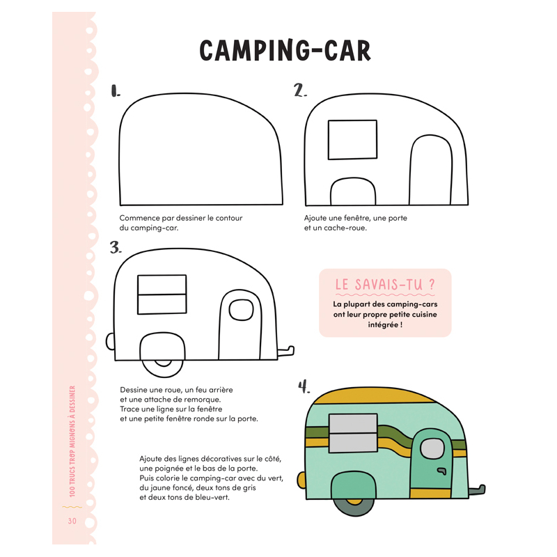 100 trucs trop mignons à dessiner Livre Jeunesse