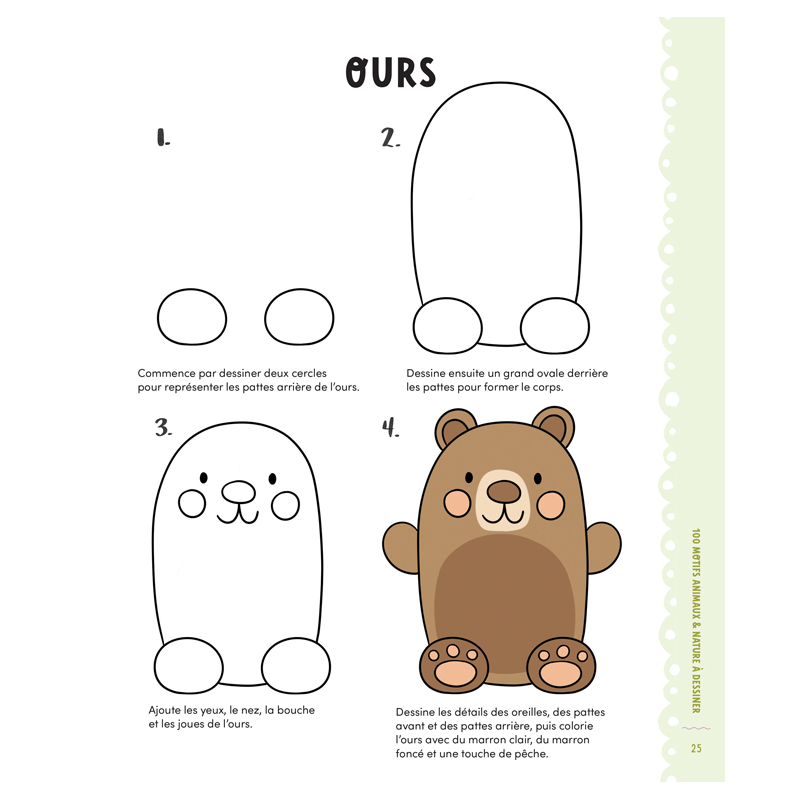 100 motifs animaux & nature à dessiner Livre Jeunesse