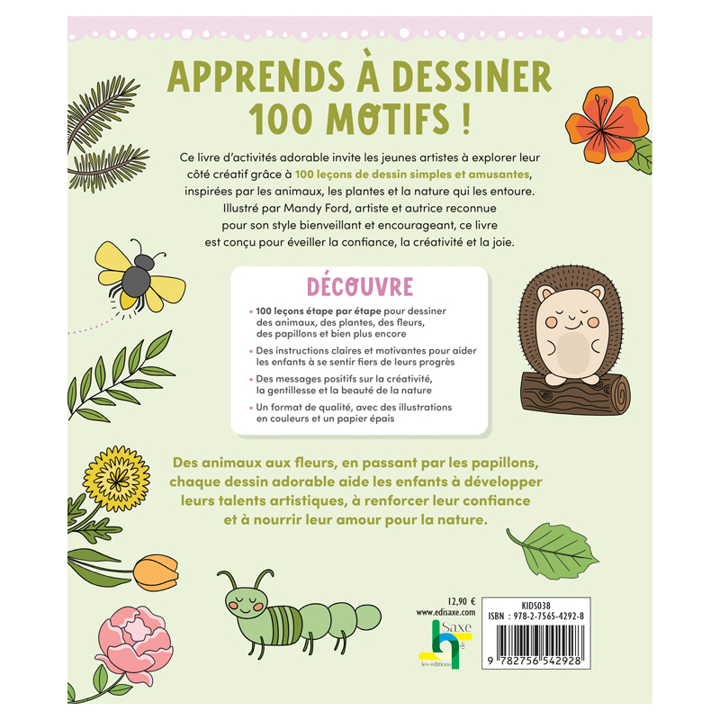 100 motifs animaux & nature à dessiner Livre Jeunesse
