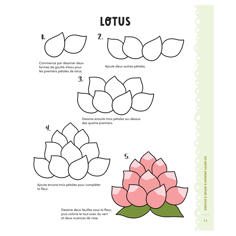 100 motifs animaux & nature à dessiner Livre Jeunesse