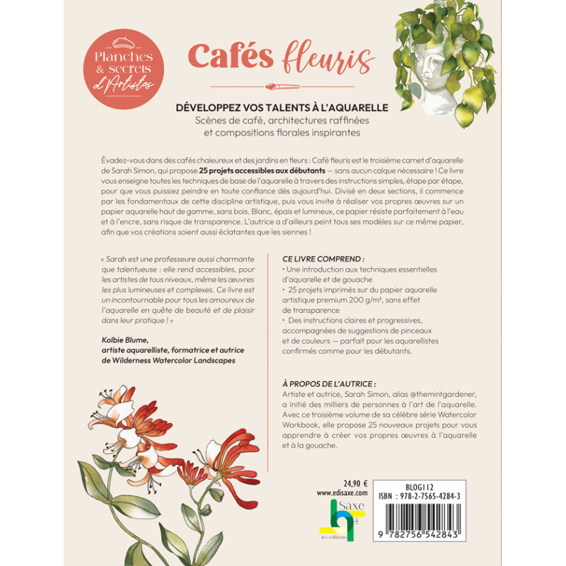 Planches & secrets d'artistes : Cafés fleuris Livre Beaux-arts