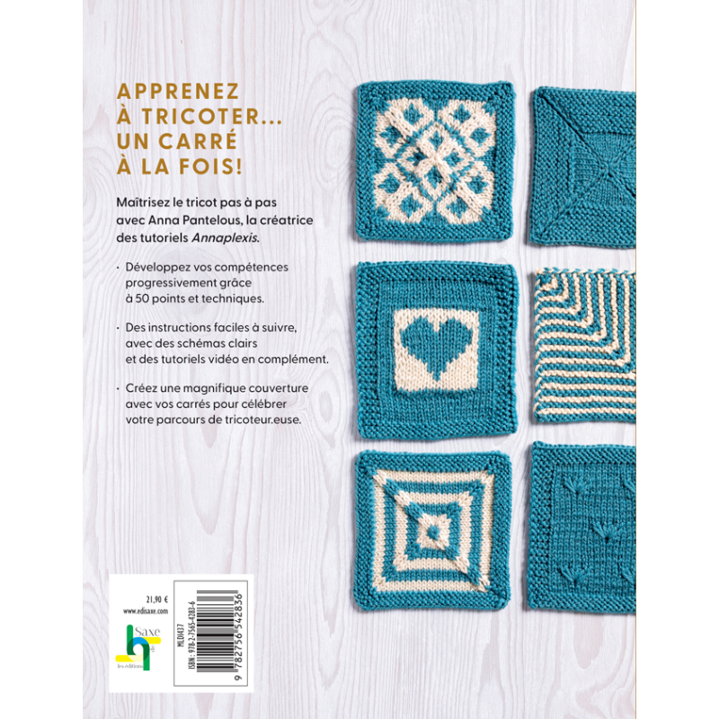 50 carrés pour débuter au tricot Livre Tricot