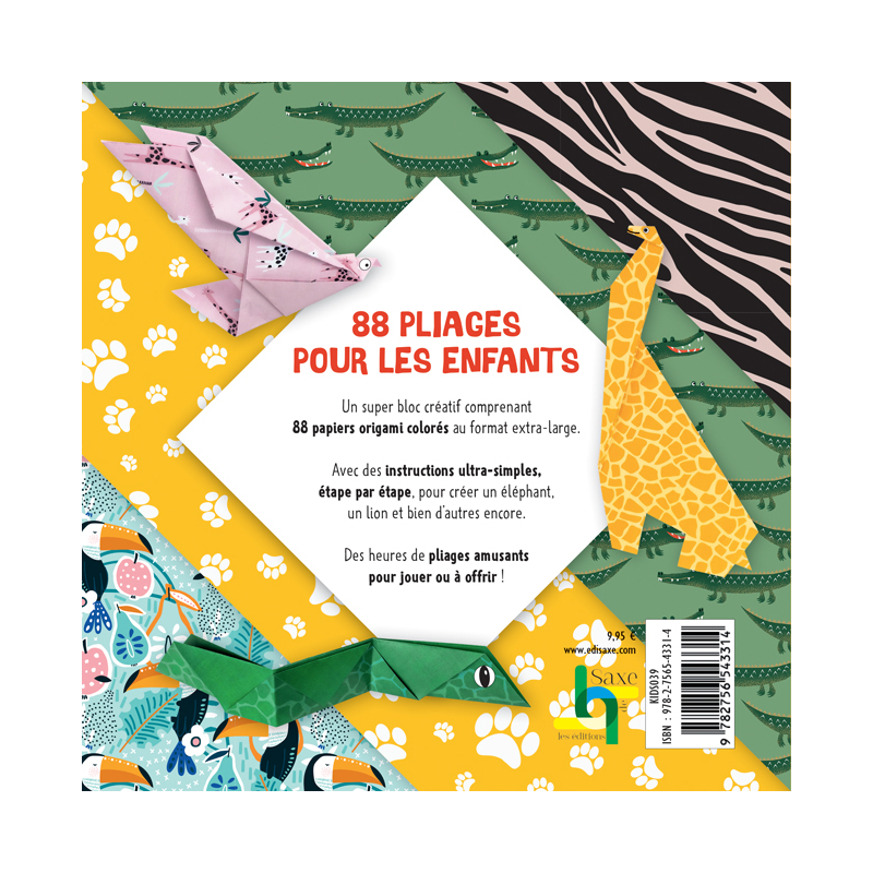 88 Origami Animaux sauvages Spécial enfants Livre Jeunesse