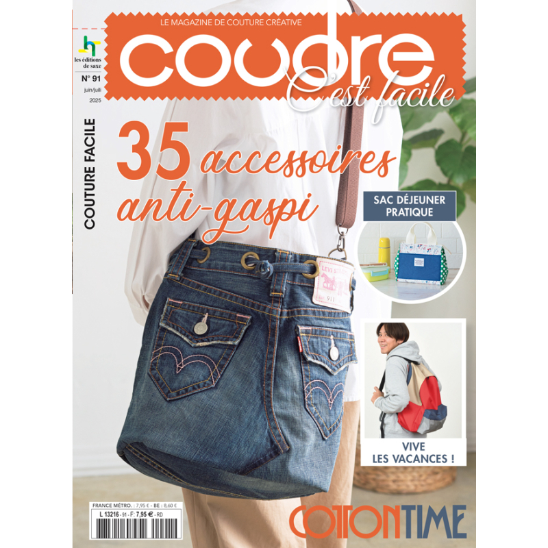 Coudre c'est facile n° 91 : 35 accessoires anti-gaspi Magazine Couture