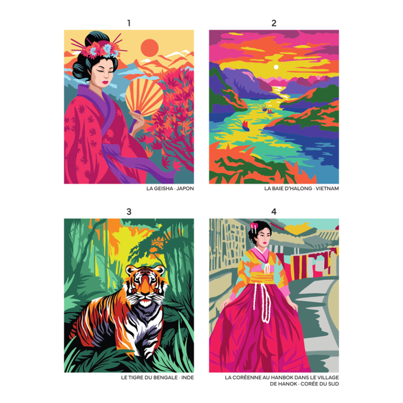Pays d'Asie - 45 coloriages mystères Livre Beaux-arts