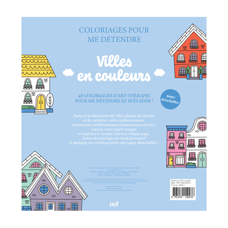 Villes en couleurs - Coloriages pour me détendre Livre Beaux-arts