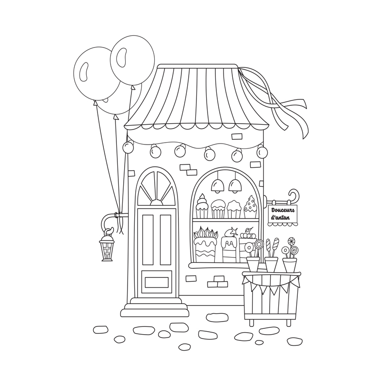 Charmantes échoppes - Coloriages pour me détendre Livre Beaux-arts