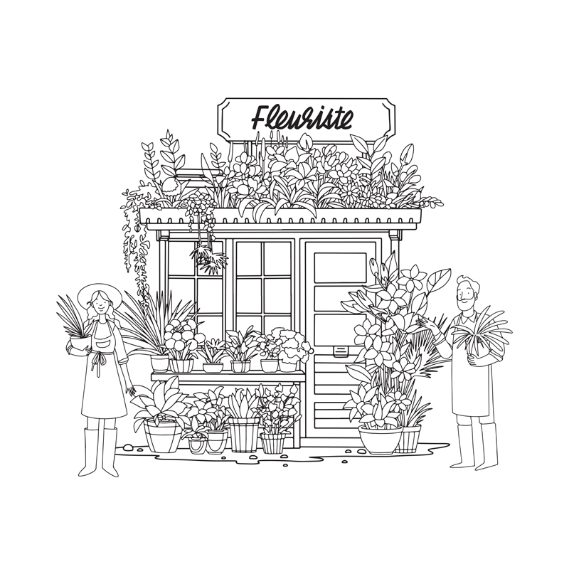 Charmantes échoppes - Coloriages pour me détendre Livre Beaux-arts