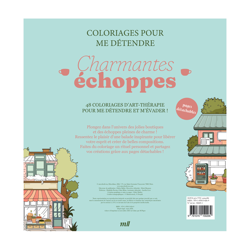 Charmantes échoppes - Coloriages pour me détendre Livre Beaux-arts
