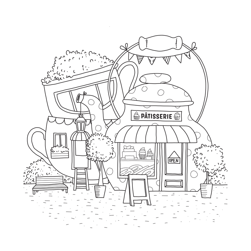 Charmantes échoppes - Coloriages pour me détendre Livre Beaux-arts