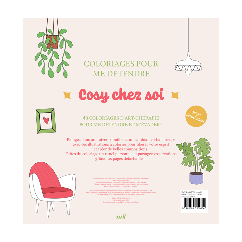 Cosy chez soi - Coloriages pour me détendre Livre Beaux-arts