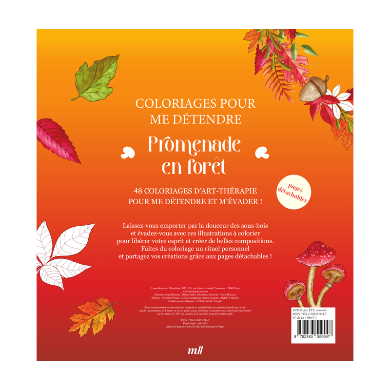 Promenade en forêt - Coloriages pour me détendre Livre Beaux-arts