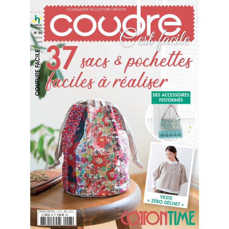 Coudre c'est facile n°93 - 37 sacs & pochettes faciles à réaliser Magazine Couture