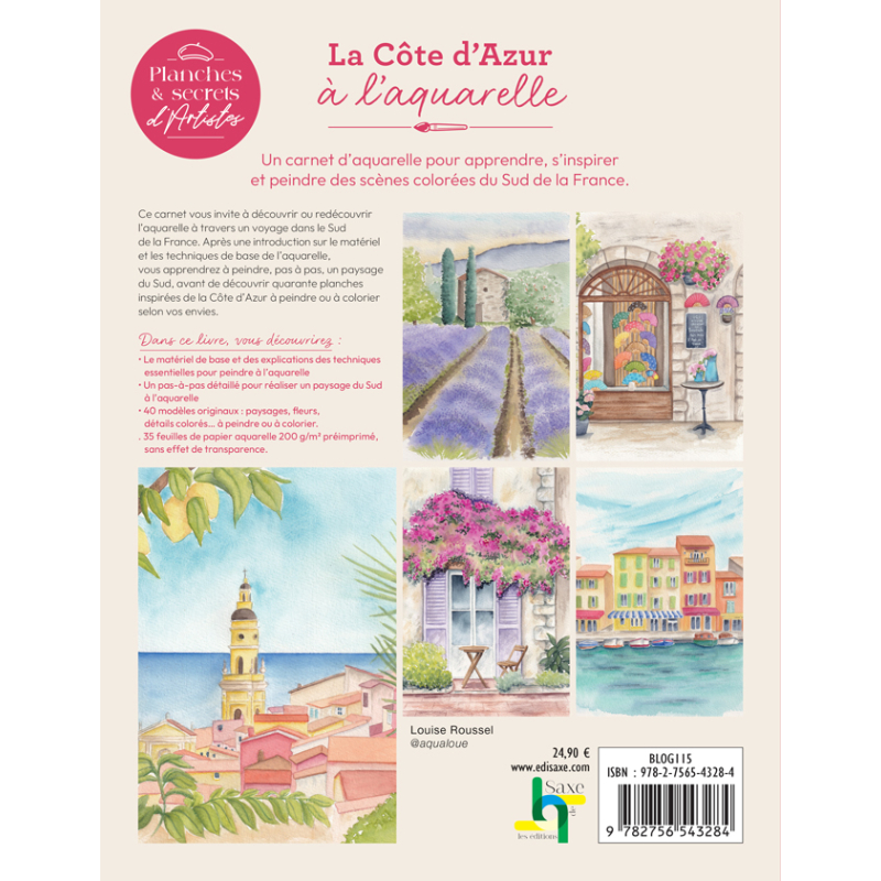 La côte d'azur à l’aquarelle Livre Beaux-arts