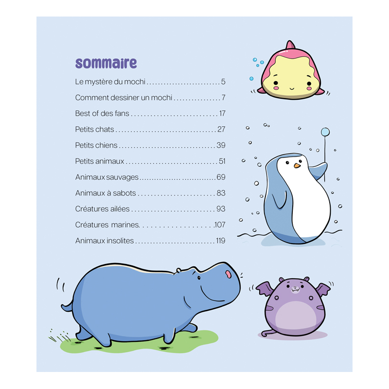 Adorables animaux mochi à dessiner Livre Jeunesse
