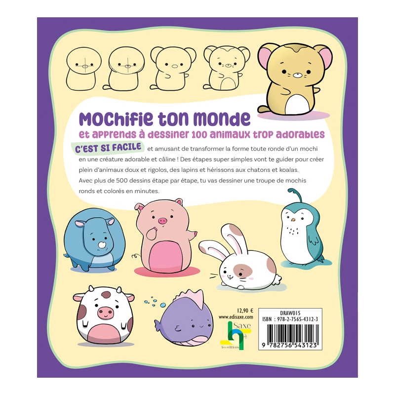 Adorables animaux mochi à dessiner Livre Jeunesse