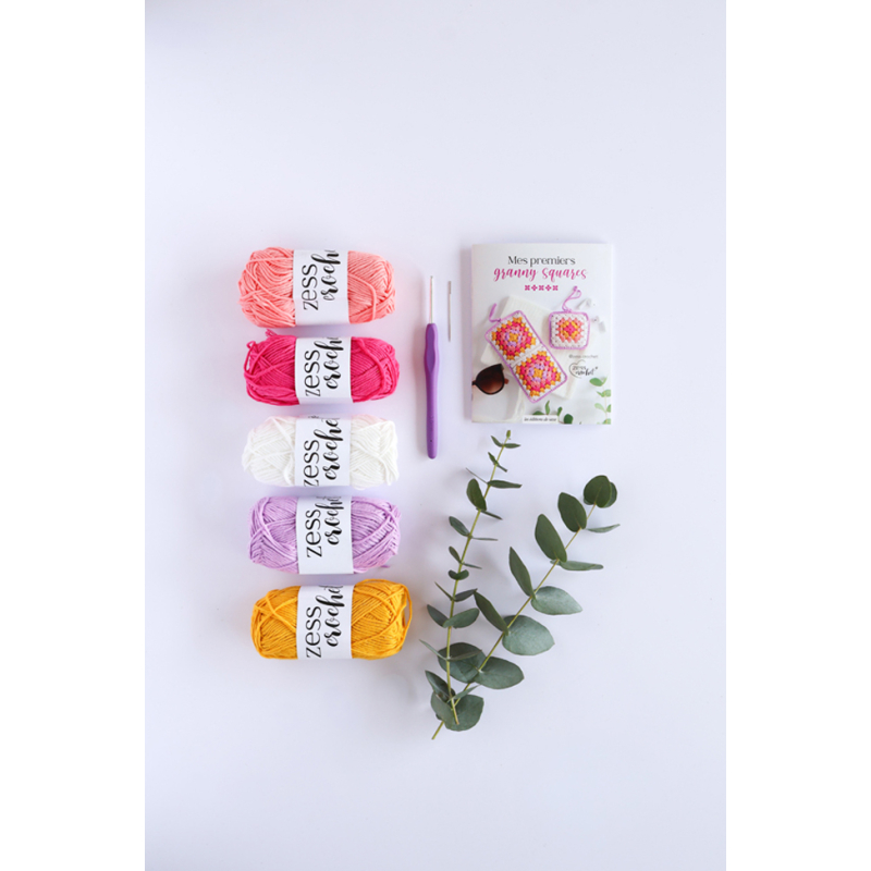 Coffret Mes premiers granny square au crochet Kit Crochet