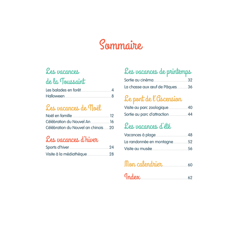 Mon imagier des vacances Livre Jeunesse