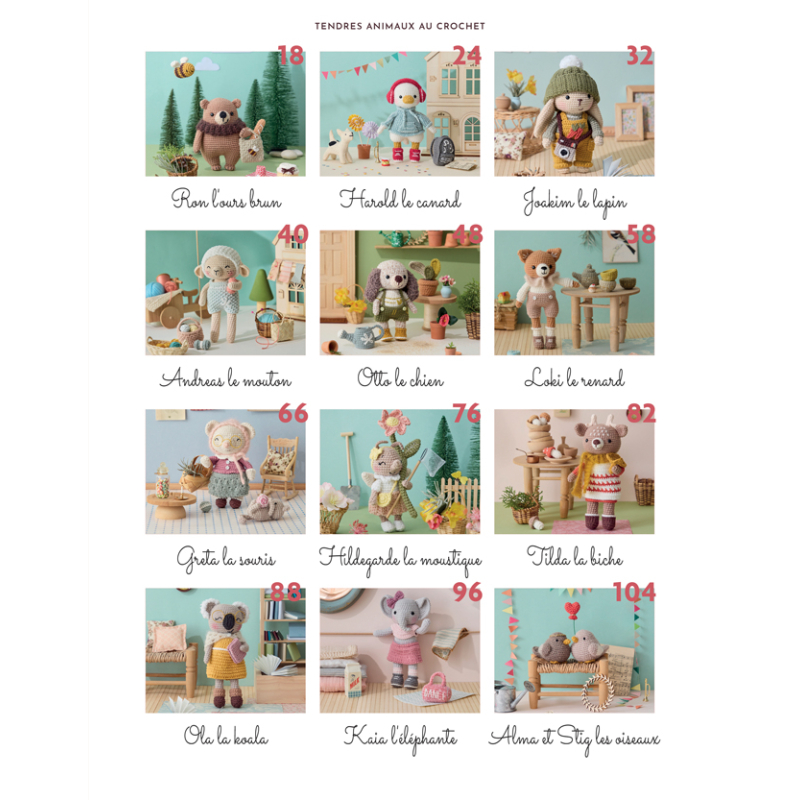Tendres animaux au crochet - 12 amigurumis Livre Crochet