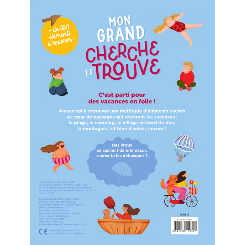 Mon grand cherche et trouve - Vacances en folie Livre Jeunesse