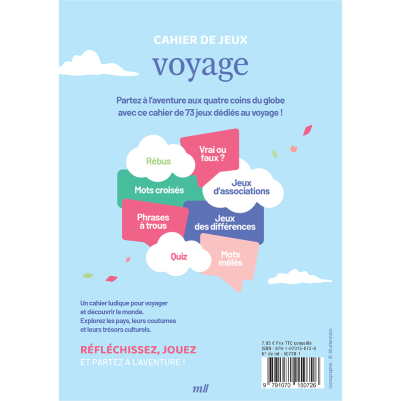 Cahier de jeux - Voyage Livre DIY
