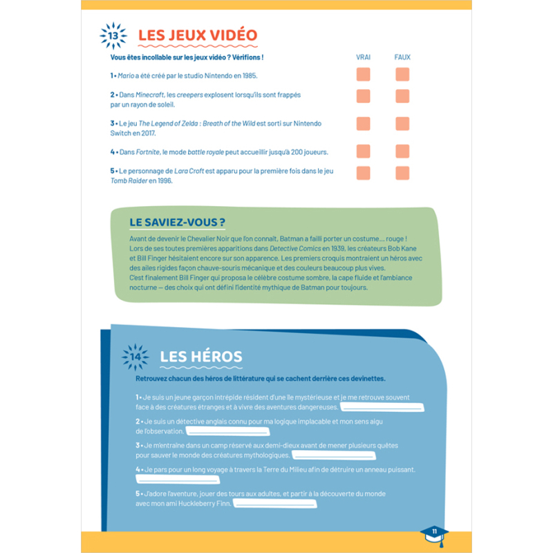 Cahier de jeux - Culture Générale Livre DIY