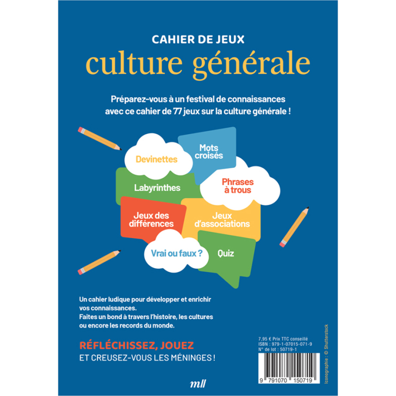 Cahier de jeux - Culture Générale Livre DIY