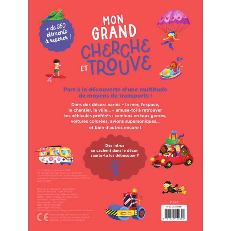 Mon grand cherche et trouve - En route ! Livre Jeunesse