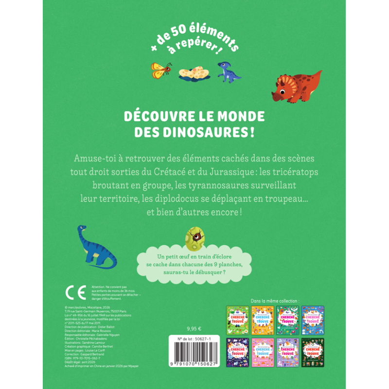 Mon tout premier cherche et trouve - Les dinosaures Livre Jeunesse