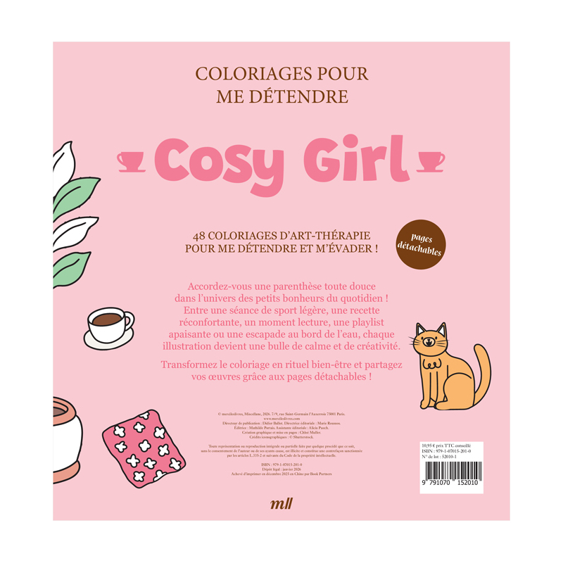 Cosy Girl - Coloriages pour me détendre Livre Beaux-arts
