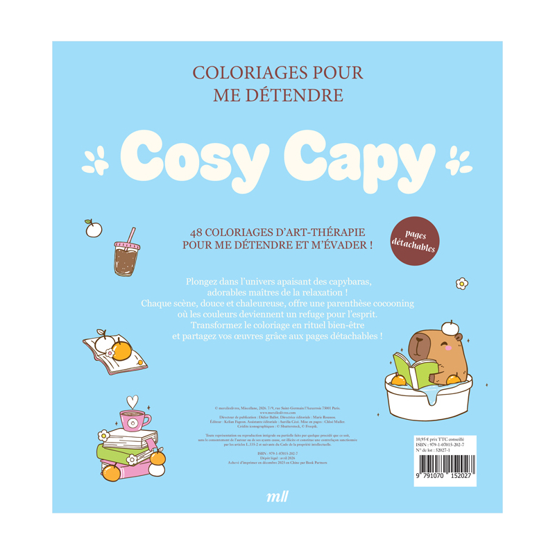 Cosy Capy - Coloriages pour me détendre Livre Beaux-arts