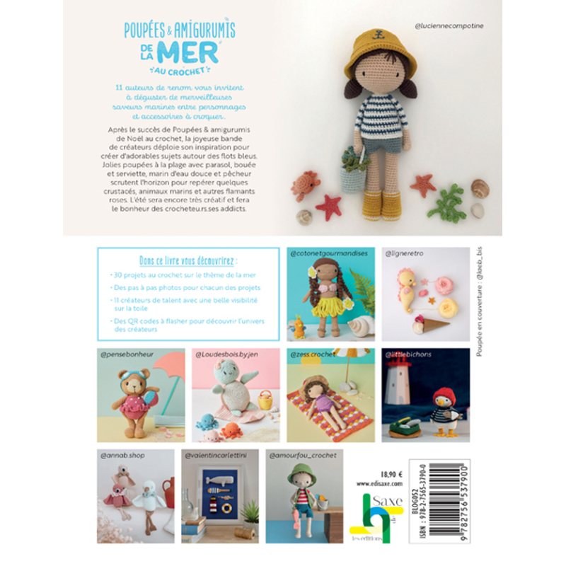 Poupées & amigurumis de la mer au crochet Livre Crochet