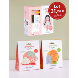 Lot Poupée Lulu & ses panoplies papillon et jardinière Lot, Kit Crochet